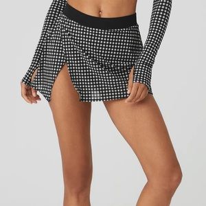 Alo Yoga Mesh Gingham Skirt